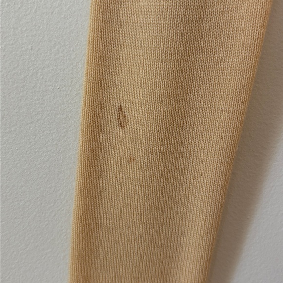 Vintage Burberry Ribbed Wool Cardigan Butter Yellow Tan Women's size Small - Picture 7 of 8